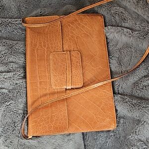Stunning Vintage FURLA Camel Shoulder Bag Portfolio